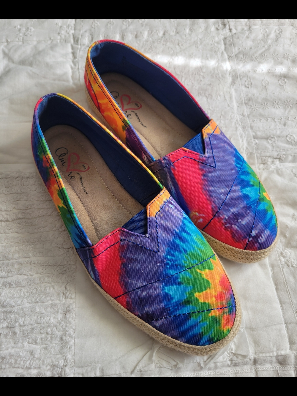 Mia Amore Tie-Dye Slip-On Espadrille Flats - Multicolor